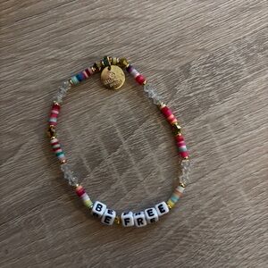 Be Free Multicolor Seed Bead Bracelet with Gold Accent
